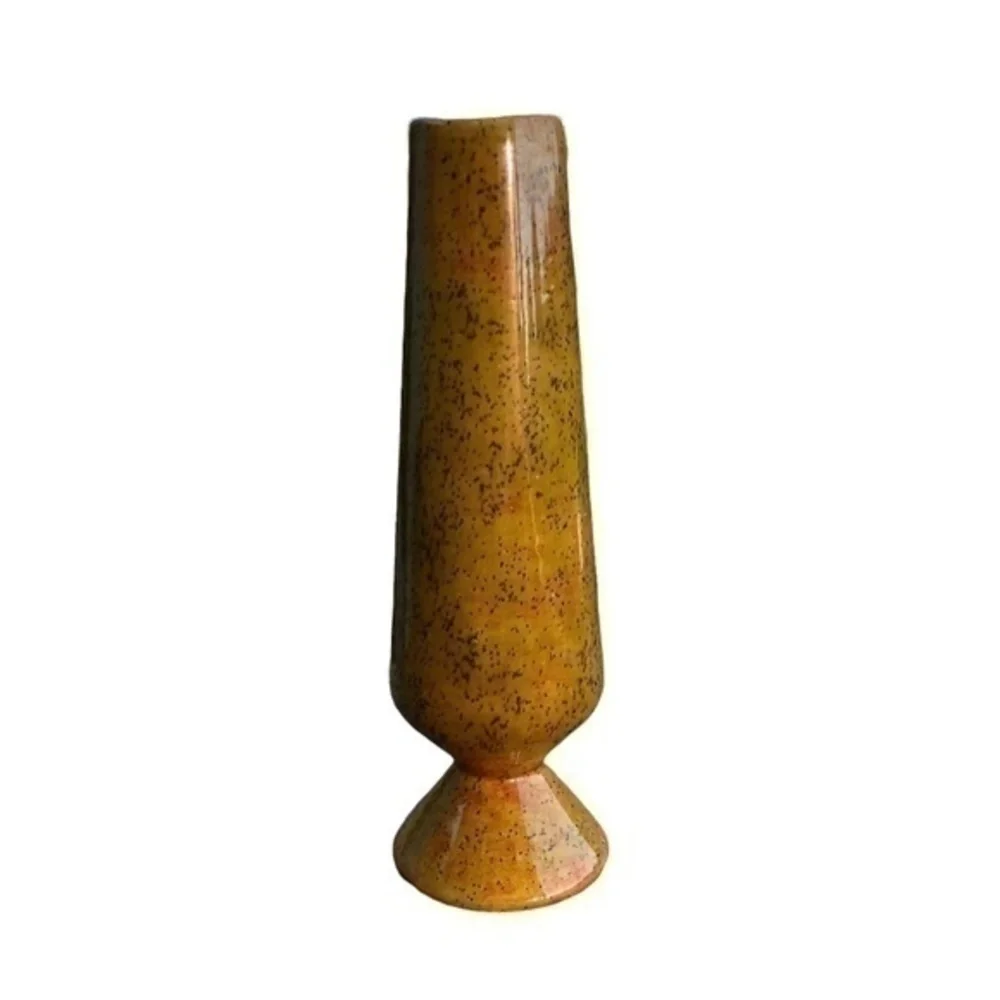Pottery Bud Speckle Vase Signed ADA